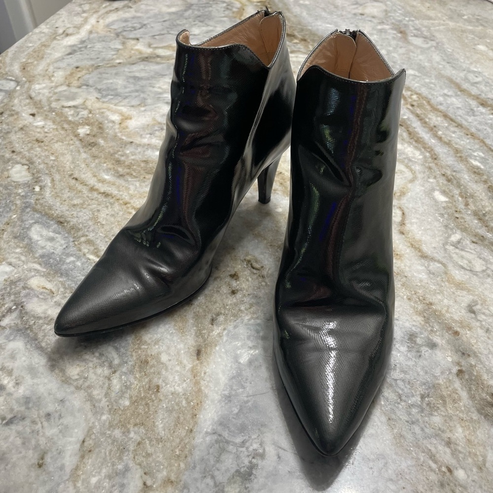 Aquatalia crinkled Leather Ankle Boot Side zip Made in Italy
